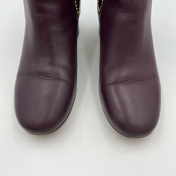 Coach Torri Bootie Leather Ankle Boots Purple FG4189 - Picture 2 of 10